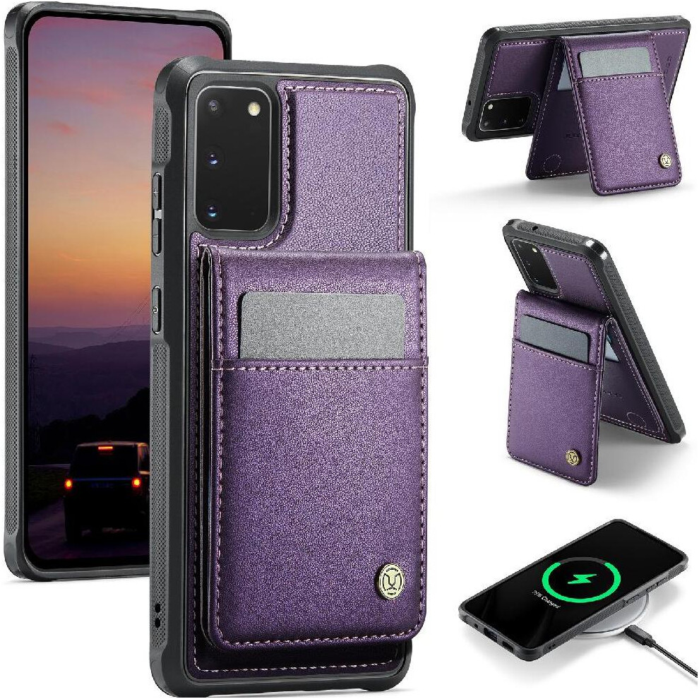(Purple) Case For Samsung Galaxy S20 Fe Wireless Charging Stand Rfid Cardsllots Purple 764549531561