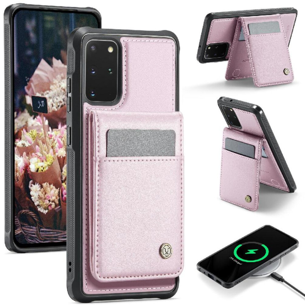 (Pink) Case For Samsung Galaxy S20 Plus Stand Rfid Cardsllots Wireless Charging Pink 764549531776