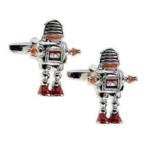 (As show, One size) Retro Robot Novelty Cufflinks 50s Sci Fi Wedding Xmas Cuff Links Gift BNWT/NEW