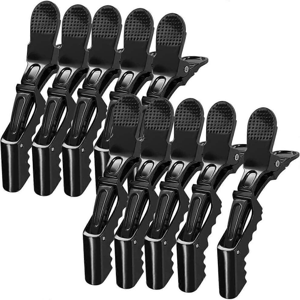 Unisex Black (As Show, One Size) 10Pcs Crocodile Hair Clips Barrettes For Thick Hair-Salon Styling Sectioning (Black)