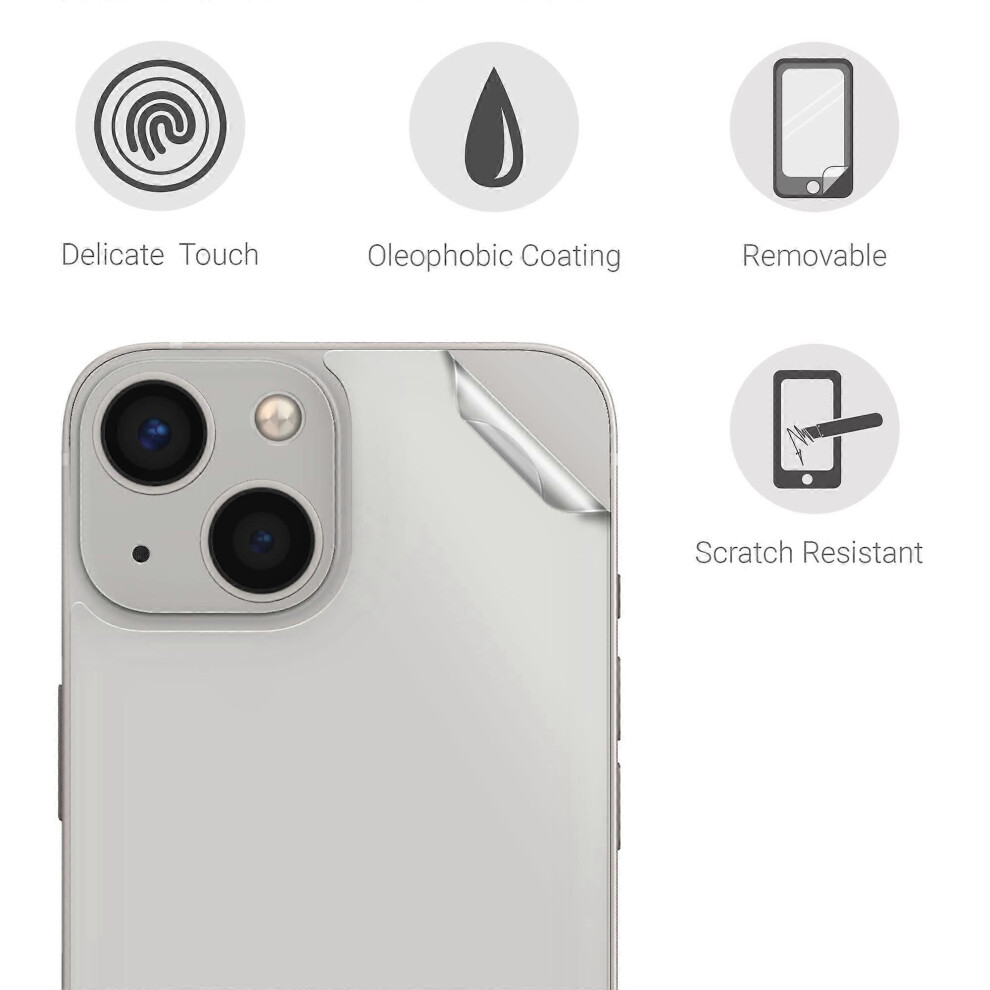 (As Show, One Size) 2 Pack Hydrogel Back Screen Protector For Iphone 13 0.3Mm Translucent 5093442676662