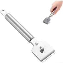 (As show, One size) Glass Scraper Cleaning Tool  Stainless Steel Razor Blade Scraper with 4 Spare Blades