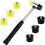 (As show, One size) 1pcs Rubber Mallet Double Sided Mallet Rubber Hammer with 6pcs Replaceable Face Non-Slip Rubber Handle 1