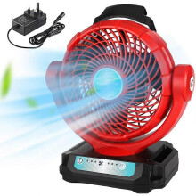 (As show, One size) Cordless Fan Compatible with Milwaukee M18 18V 14.4V-20V Li-ion Battery,Portable Desktop Fan with DC Adapter