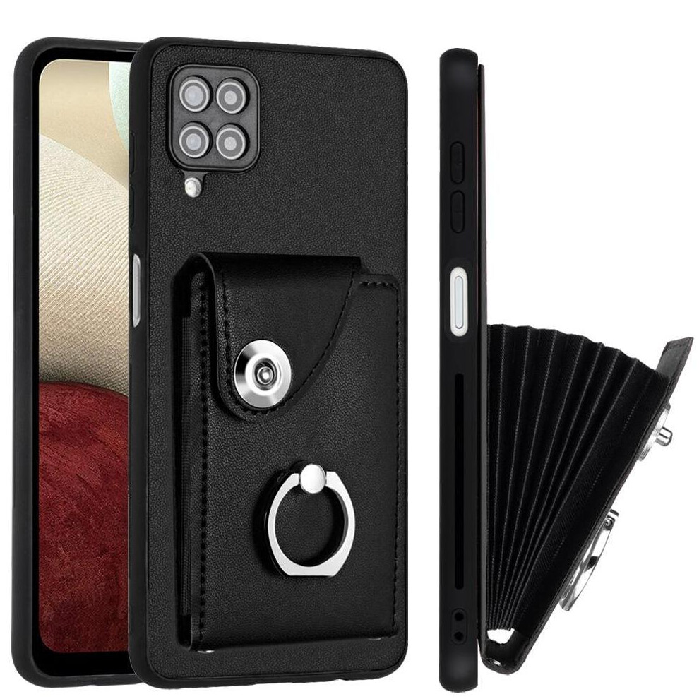 (Black) Compatible Case For Samsung Galaxy A12 Accurate Incision High Quality Kickstand Function Unique Black 764549533442