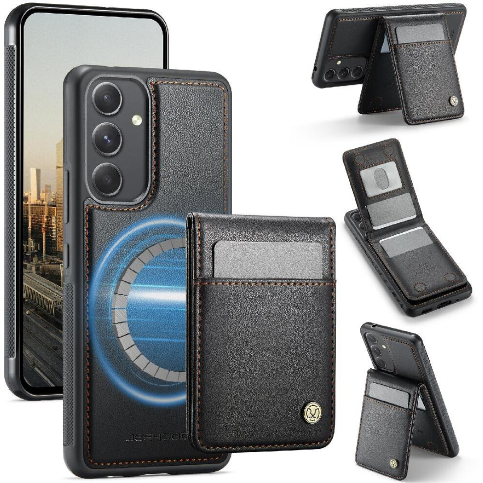 (Black) Case For Samsung Galaxy A54 5G Stand Cardsllots Rfid Wireless Charging Black 764549533909