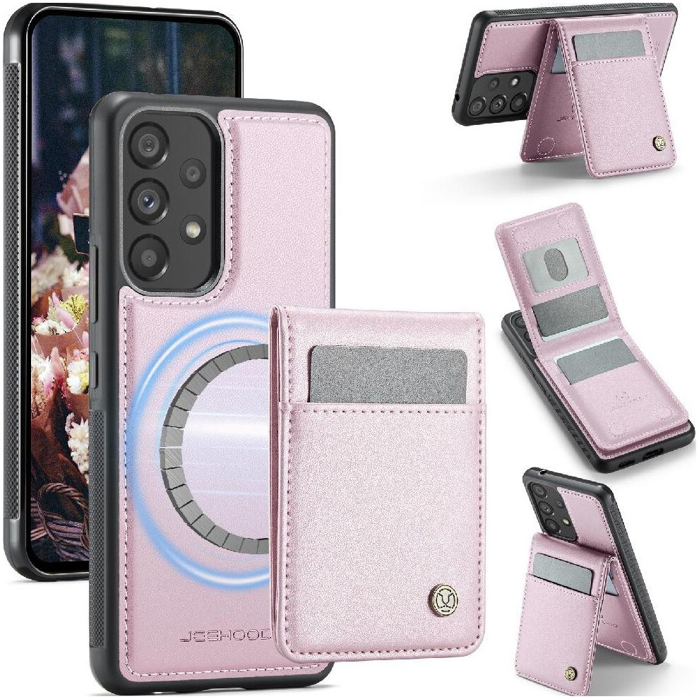 (Pink) Case For Samsung Galaxy A53 5G Wireless Charging Cardsllots Stand Rfid Pink 764549533916