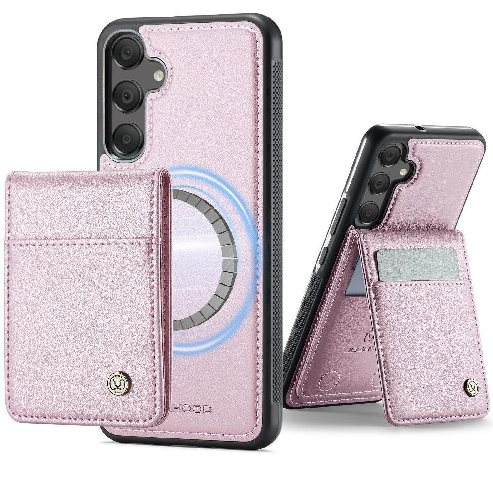 (Pink) Case For Samsung Galaxy A35 Rfid Stand Wireless Charging Cardsllots Pink 764549534012