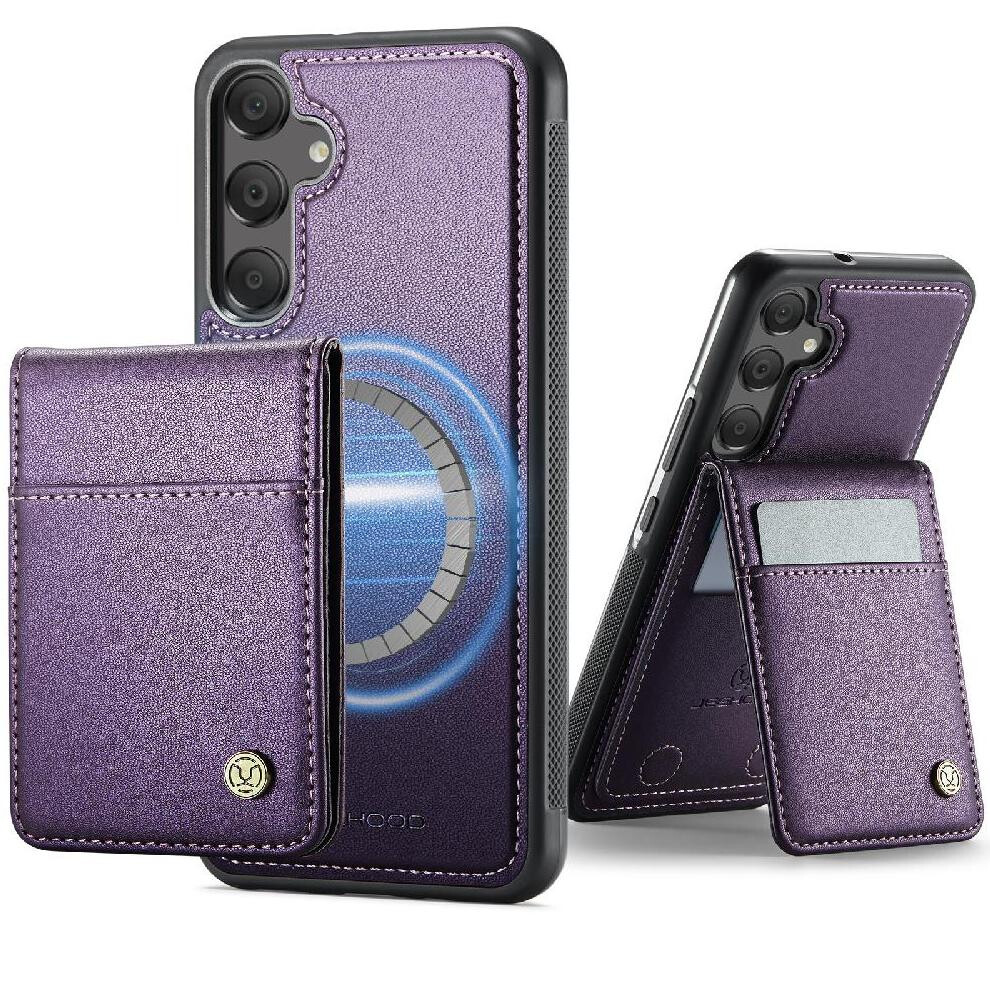 (Purple) Case For Samsung Galaxy A35 Rfid Stand Wireless Charging Cardsllots Purple 764549534029