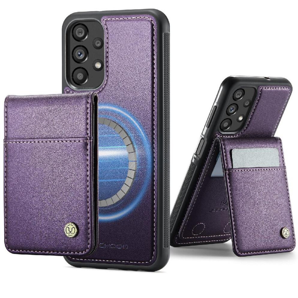 (Purple) Case For Samsung Galaxy A23 4G Cardsllots Wireless Charging Rfid Stand Purple 764549534173