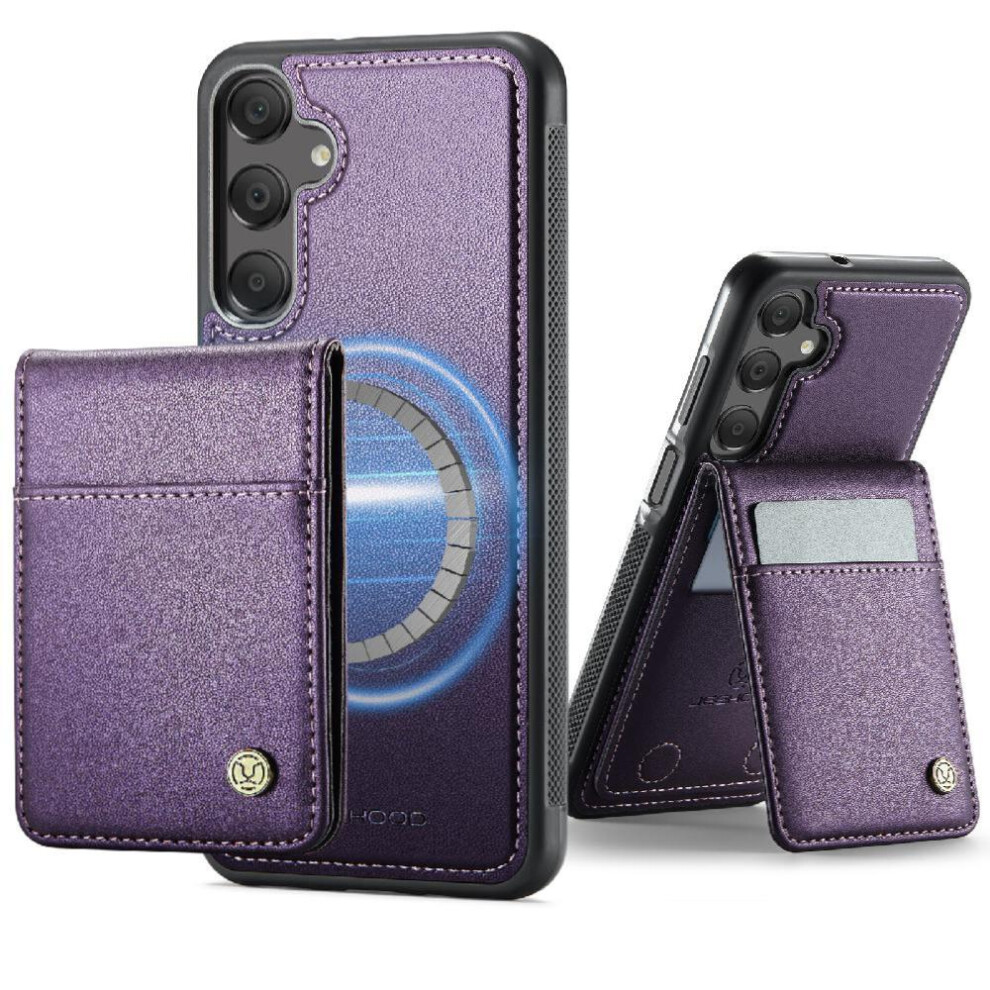 (Purple) Case For Samsung Galaxy A16 Cardsllots Stand Rfid Wireless Charging Purple 764549534227