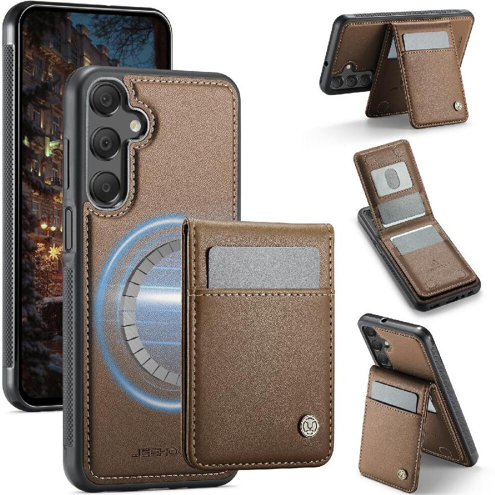 (Brown) Case For Samsung Galaxy A15 Stand Rfid Cardsllots Wireless Charging Brown 764549534333