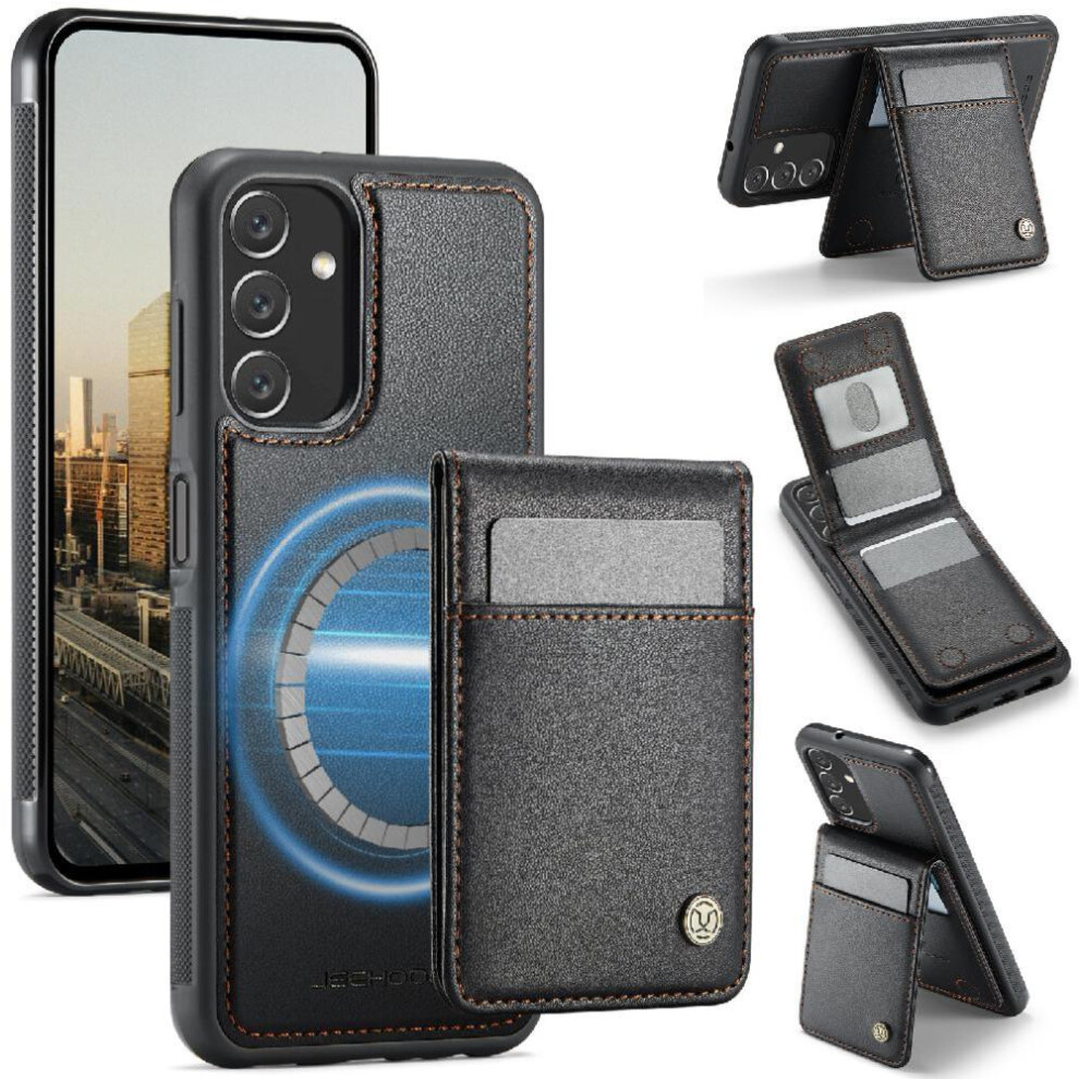 (Black) Case For Samsung Galaxy A14 5G Stand Cardsllots Rfid Wireless Charging Black 764549534500