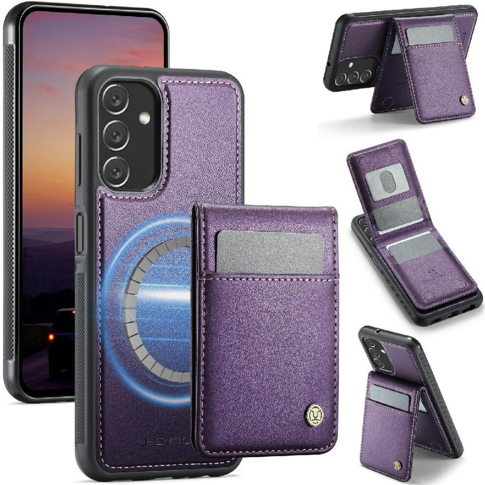 (Purple) Case For Samsung Galaxy A14 5G Stand Cardsllots Rfid Wireless Charging Purple 764549534470