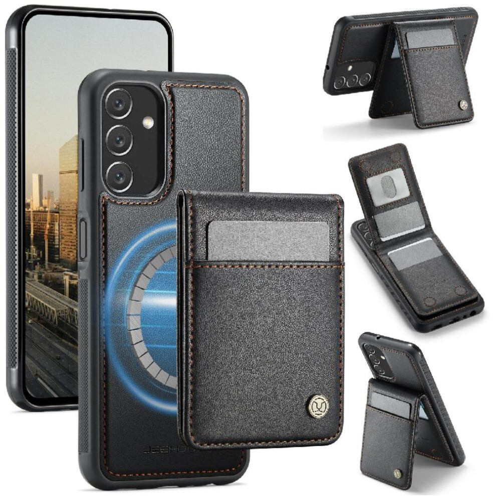 (Black) Case For Samsung Galaxy A13 5G Cardsllots Wireless Charging Stand Rfid Black 764549534555