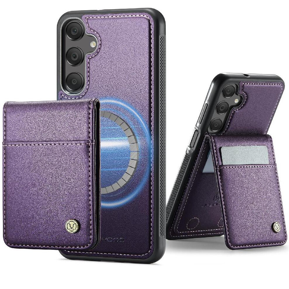 (Purple) Case For Samsung Galaxy A25 Stand Wireless Charging Cardsllots Rfid Purple 764549534272