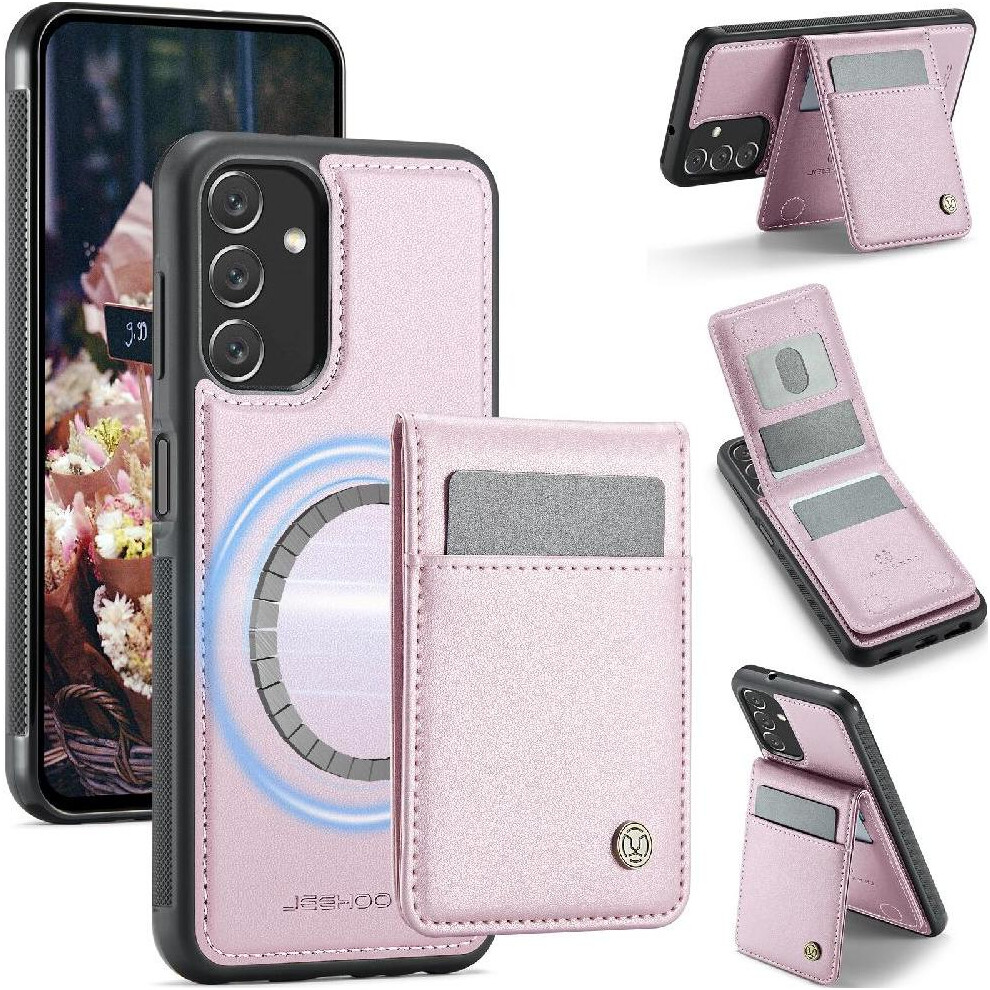 (Pink) Case For Samsung Galaxy A24 4G Stand Wireless Charging Cardsllots Rfid Pink 764549534364