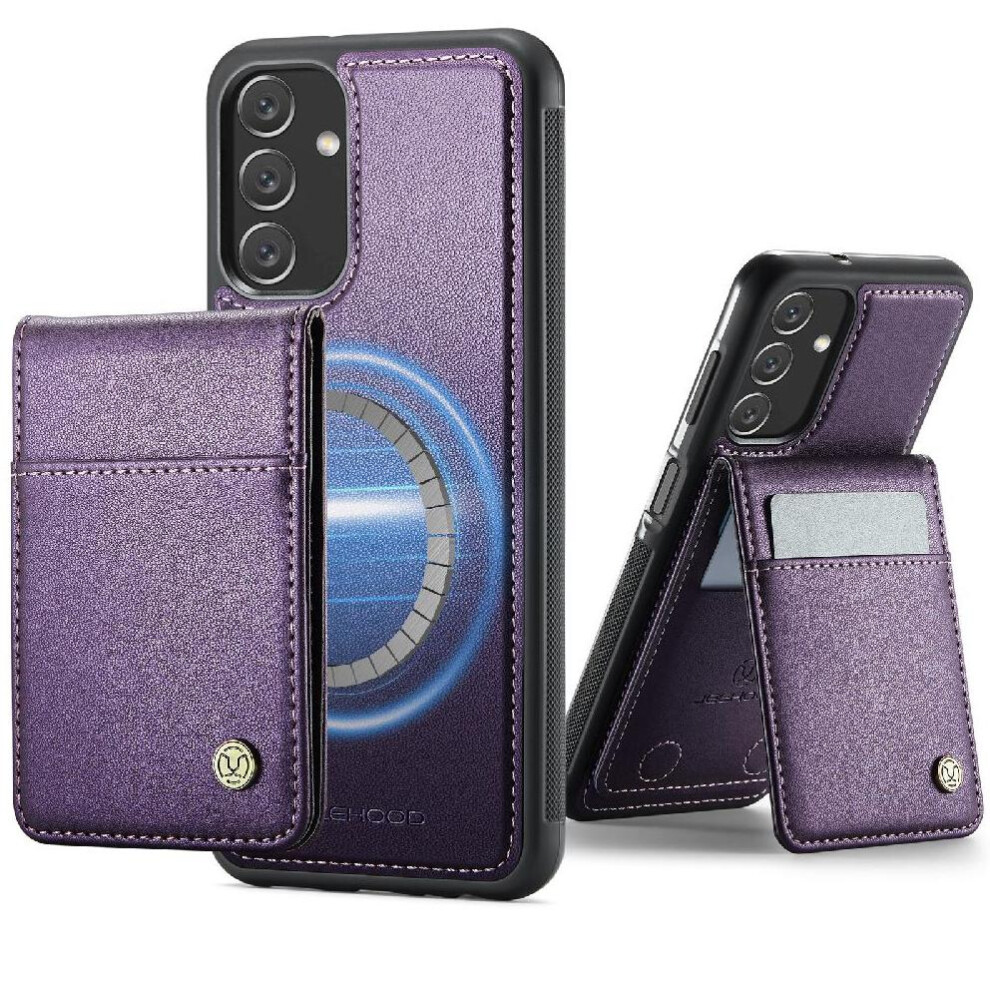 (Purple) Case For Samsung Galaxy A24 4G Stand Wireless Charging Cardsllots Rfid Purple 764549534371