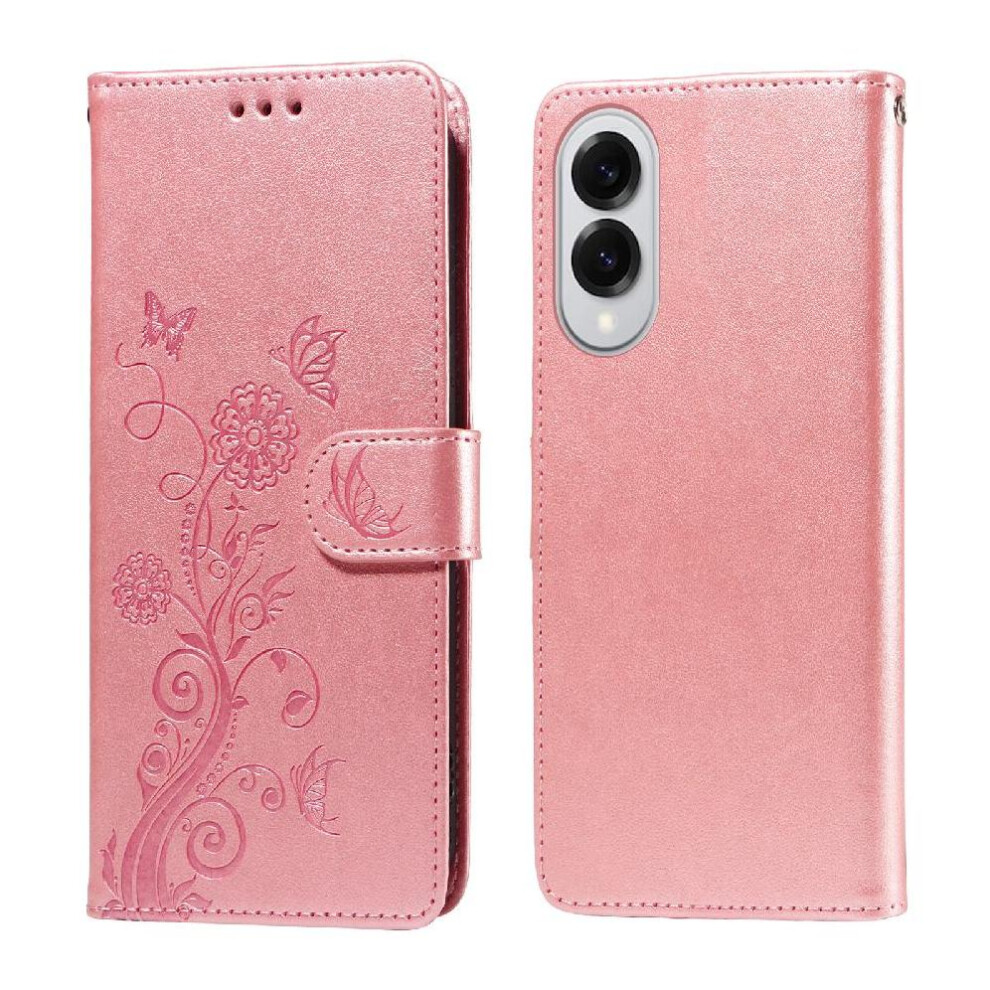 (Rose ) Flip Case For Samsung Galaxy S25 Edge Flower Leather Flip Cardslots Gold 764549536467