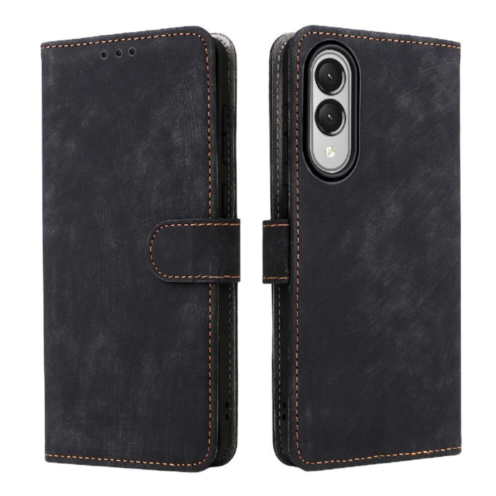 (Black) Case For Samsung Galaxy S25 Edge Pu Leather Card Slots Cover Flip Folio Wallet Magnetic Closure Rfid Blocking Black 764549536337