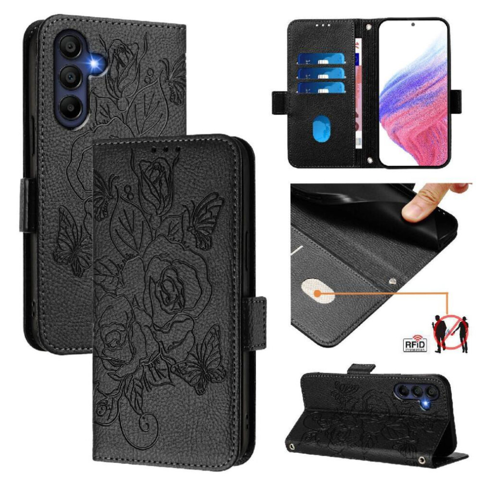 (Black) Case For Samsung Galaxy A26 Magnetic Wallet Pu Leather With Credit Card Slot Black 764549540112