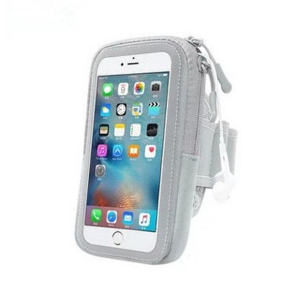 (grey) Universal Arm Bag 4-6inch Mobile Motion Phone Armband Cover for Running Sport Arm band holder of the phone on the Arm Case Cover