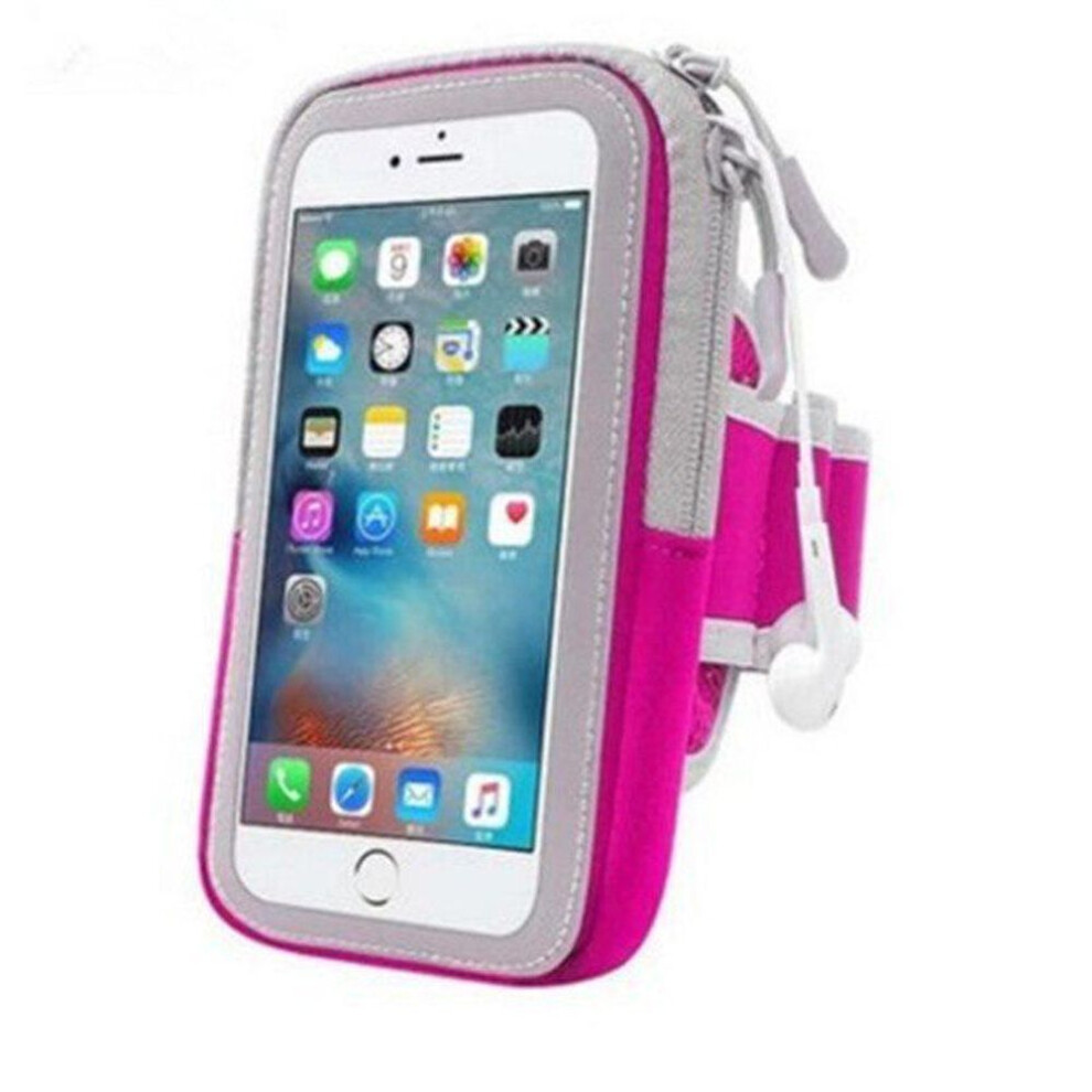 (rose red) Universal Arm Bag 4-6inch Mobile Motion Phone Armband Cover For Running Sport Arm Band Holder Of The Phone On The Arm Case Cover