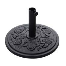 10KG Heavy-Duty 3D Rose Pattern Patio Umbrella Base