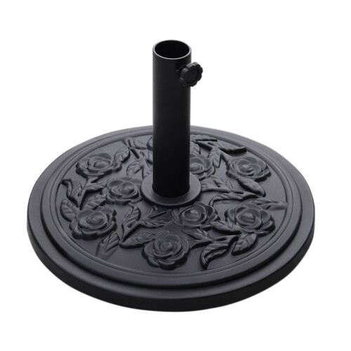 10KG Heavy-Duty 3D Rose Pattern Patio Umbrella Base