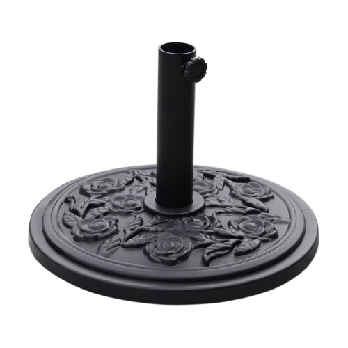 10KG Heavy-Duty 3D Rose Pattern Patio Umbrella Base 1