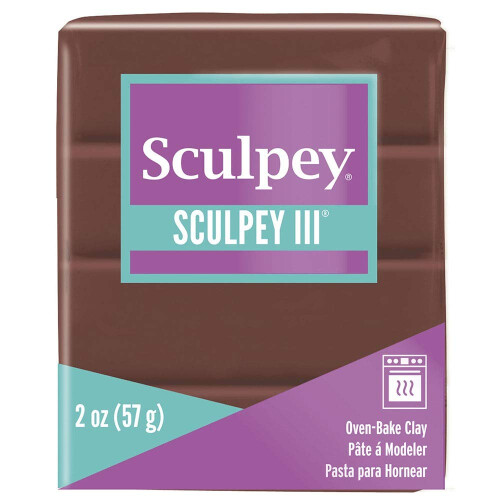 Sculpey III Πολυμερές Πηλός Ψητό, Σοκολάτα, Μη Τοξικός, 2 oz. μπάρες 1