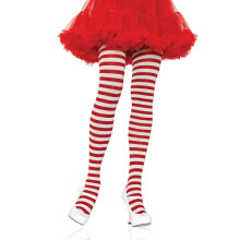 Tizz de nylon listrado de nylon feminino da Avenue Leg Avenue Branco/Vermelho