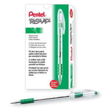 Pentel R.S.V.P. Ballpoint Pen  Medium Point  Green Ink (BK91-D) 12 Tot