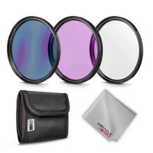 Kit de Filtros de Fotografía Profesional Zeikos 67MM (UV, CPL Polarizador, FLD) para Lentes de Cámara
