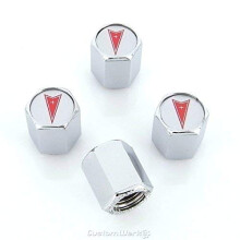 Krytky ventilov pneumat k s logom Elite Automotive Products Inc. pre Pontiac (cerven )
