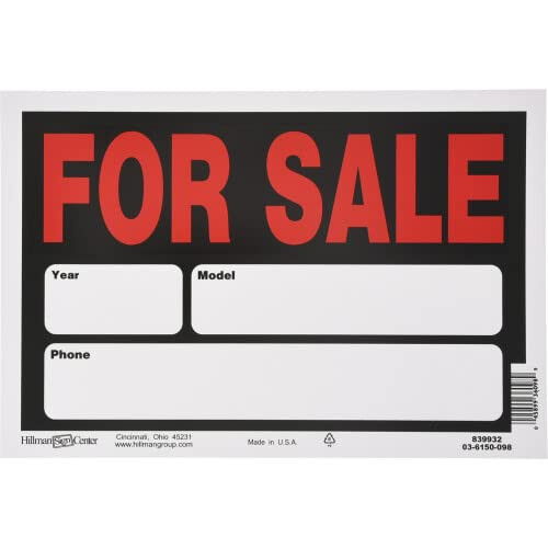 Hillman Group 839932 Πινακίδα Αυτοκινήτου 8 x 12 in. Μαύρη Στυρένιο προς Πώληση