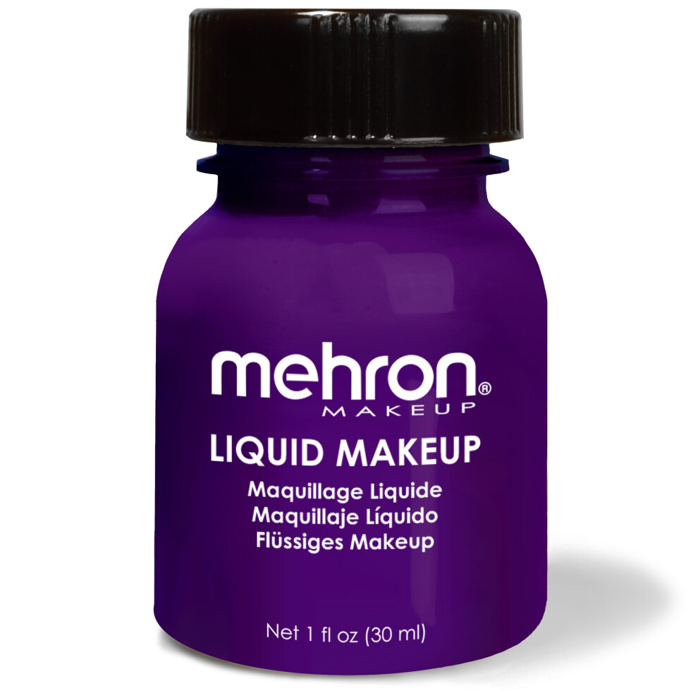 Mehron Makeup Liquid Makeup | Face Paint and Body Paint Perfect for Halloween, Cosplay I Air Brush Compatible Body Paint 1 oz PURPLE