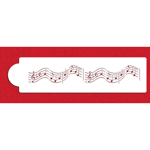 Stencils Designer C128t ??Musical Notes Cake stencil bej/semi-transparent 12 """" 1