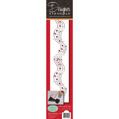 Stencils Designer C128t ??Musical Notes Cake stencil bej/semi-transparent 12 """"