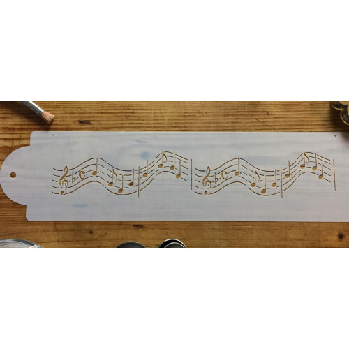 Stencils Designer C128t ??Musical Notes Cake stencil bej/semi-transparent 12 """" 2