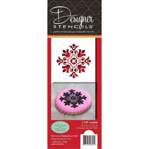 Designer Stencils Single Rosette Medallion Cake Stencil  Beigesemitransparent