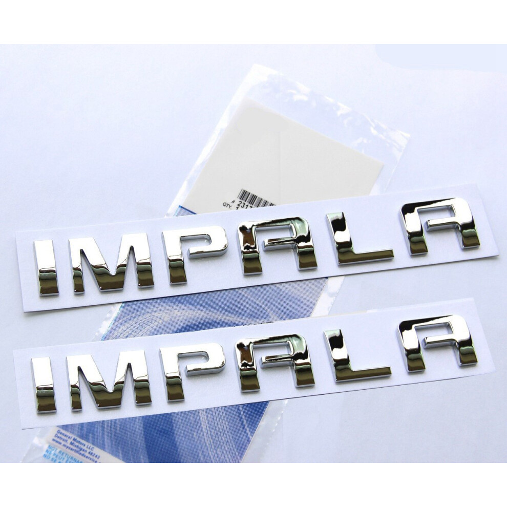 Yoaoo 2X Oem Impala Nameplate Letter Emblems 3D Logo Badges Glossy For 602447171925