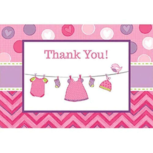 Κάρτες Ευχαριστηρίων για Baby Shower Κοριτσιού
