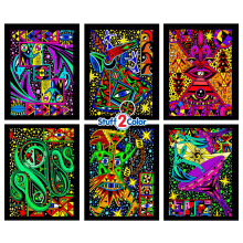 Stuff2Color Utanför Världen - 6 Pack Kosmiska Fuzzy Sammet Målarposters