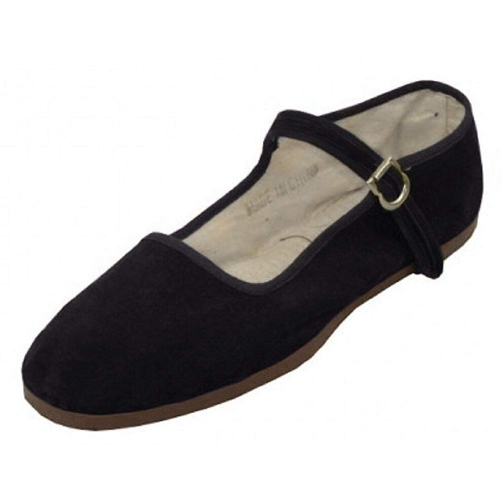 Chaussures 18 pour femmes, ballerines en coton, style Mary Jane (pointure 9 B(M) US 118-t, noir)