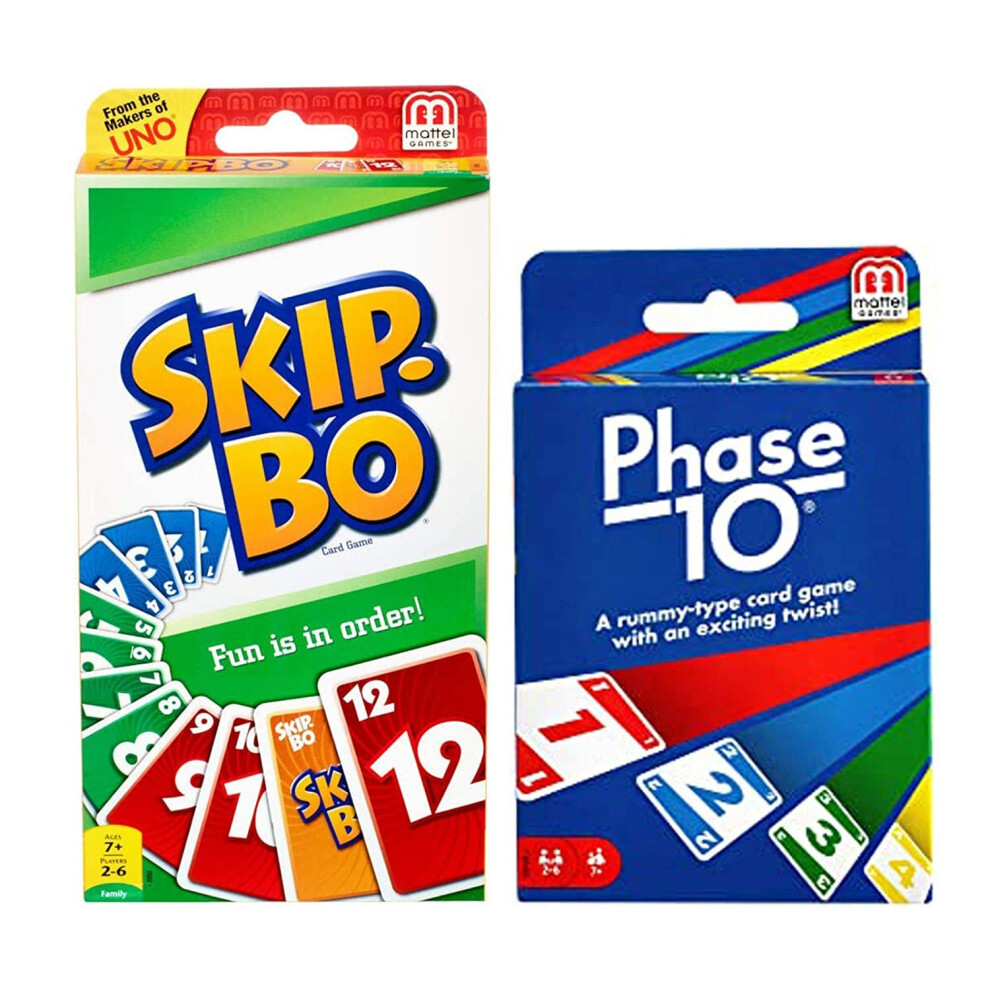 Mattel Phase 10 Card Game With Skip-Bo Card Game