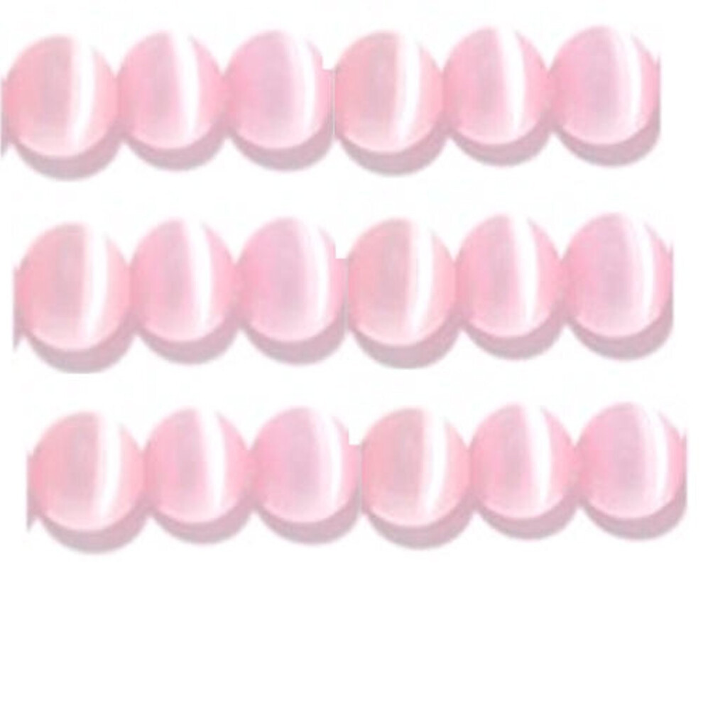 Hilos De Cuentas De Ojo De Gato De 10 Mm, 8 Mm Y 6 Mm, Fibra Ptica De Grado ""A"". 32 Colores A Elegir (6 Mm, Rosa P Lido).-image