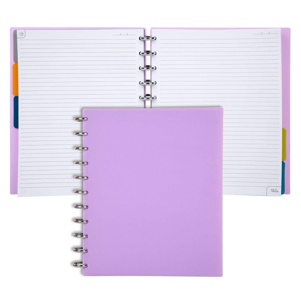 Talia Discbound Notebooks  Planner  Customizable  (yLavender w/Silver Discs  Letter (8.5in x 11in))-image-OPC-PFNDRZW-NEW