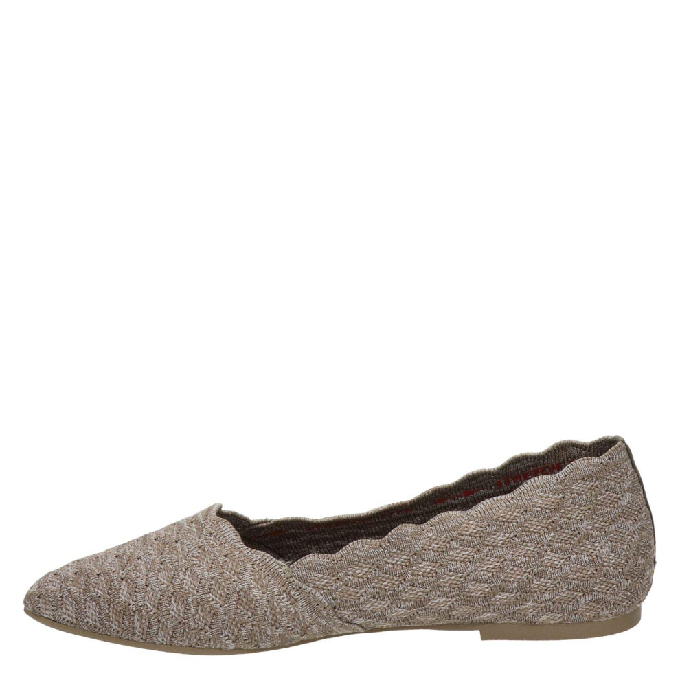 Skechers womens Cleo - Honeycomb Ballet Flat  Dark Taupe  8.5 US