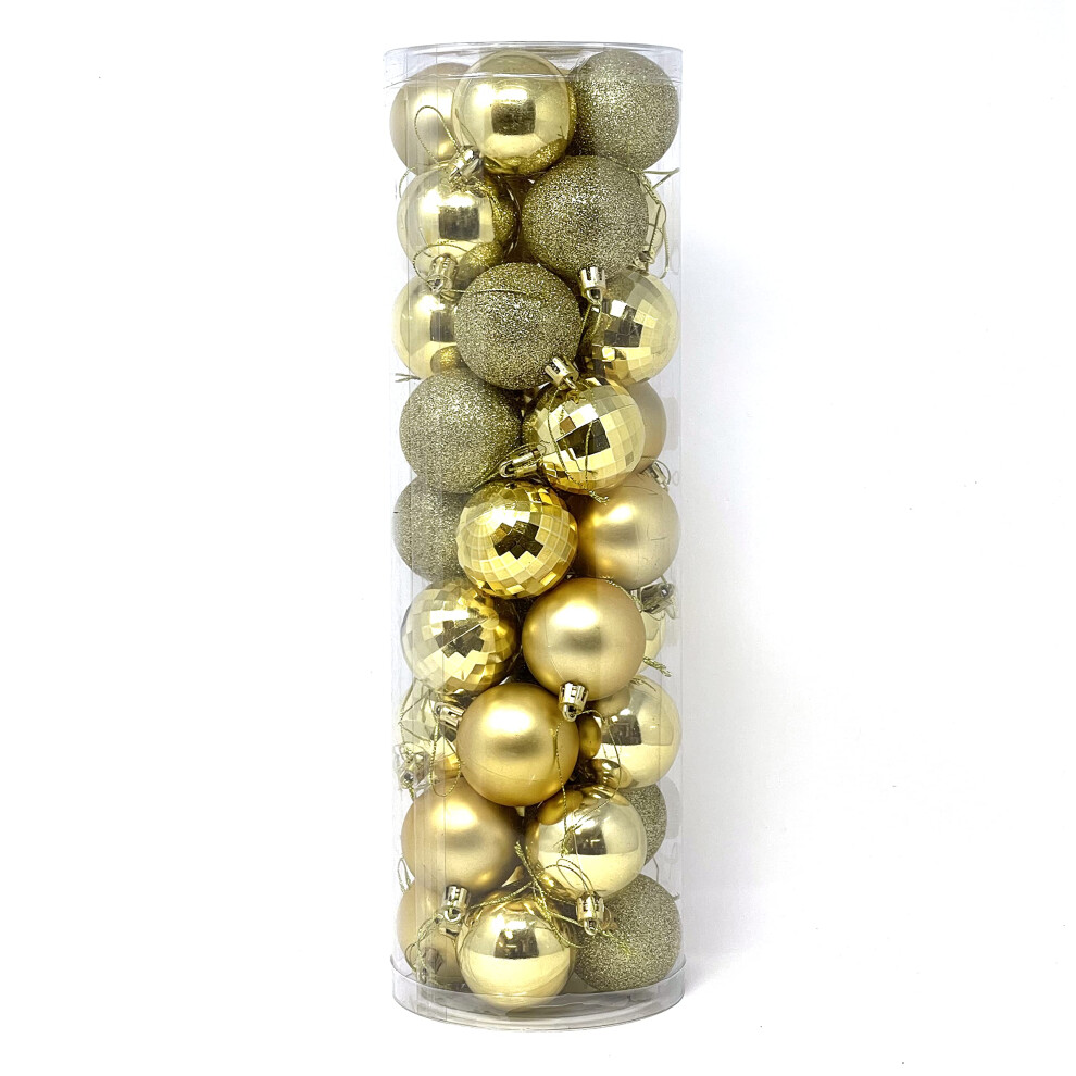 Allgala 36 Pk 2 Inch (5CM) Kerstversiering Ballen Voor De Kerstboom-4 Stijl-Goud-image